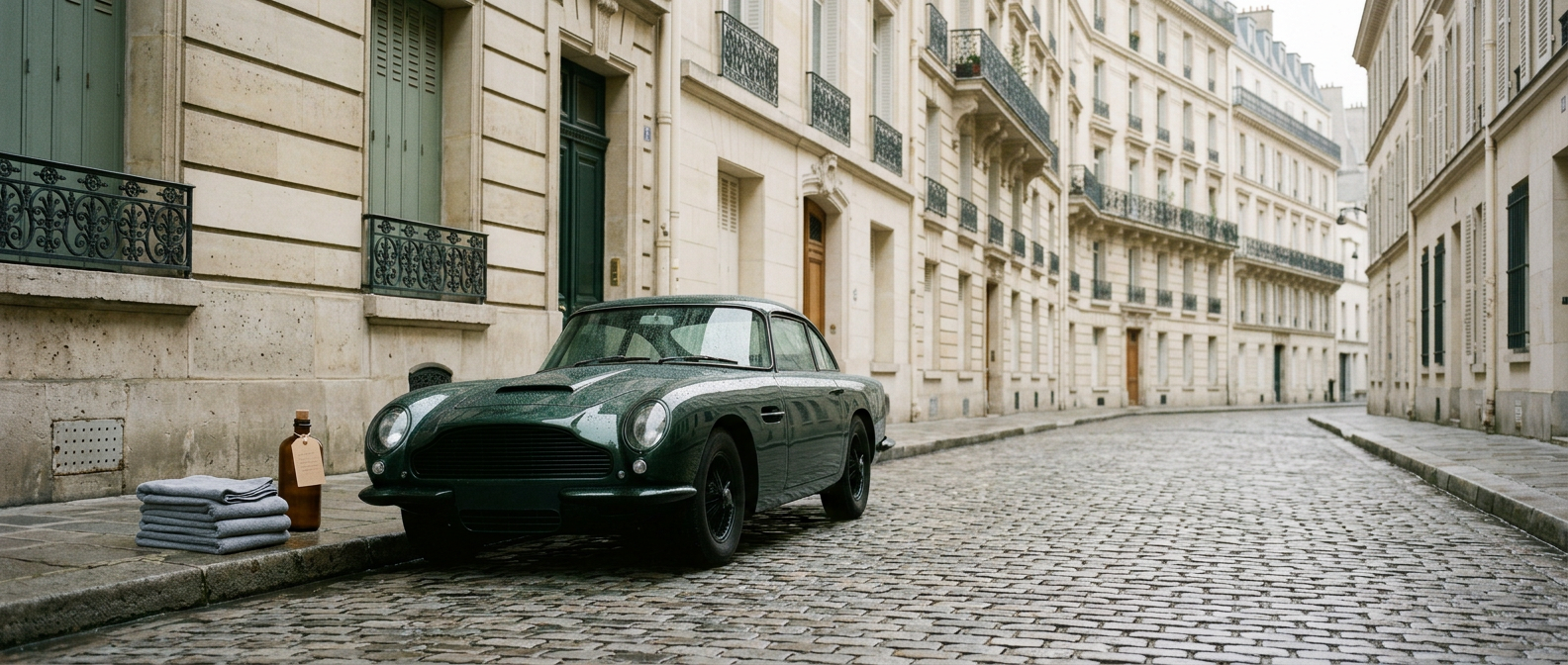 Voiture propre dans une rue parisienne